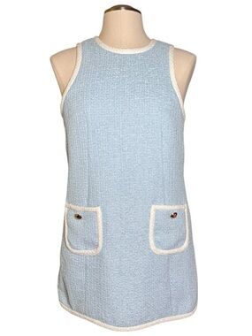 Cinq a Sept Contrast Auden Blue and White Summer Dress